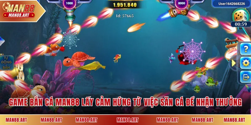 Game bắn cá MAN88 lấy cảm hứng từ việc săn cá để nhận thưởng